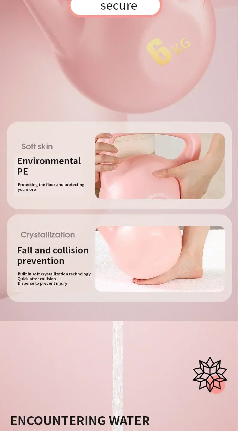 Adjustable Dumbbell Home Fitness Gym Exercise Equipment 2/4/6/8kg Water Kettlebell Squat Trainer Tool for Training Buttock