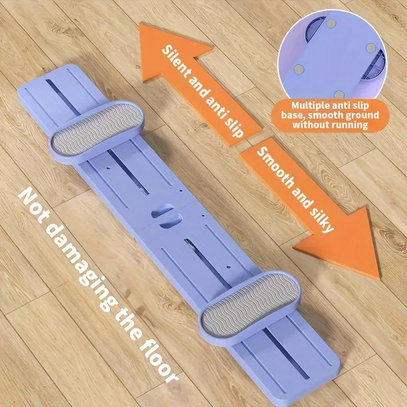 5-in-1 multifunctional fitness board with handle and pulley - purple trainer, non electric portable home fitness equipment,