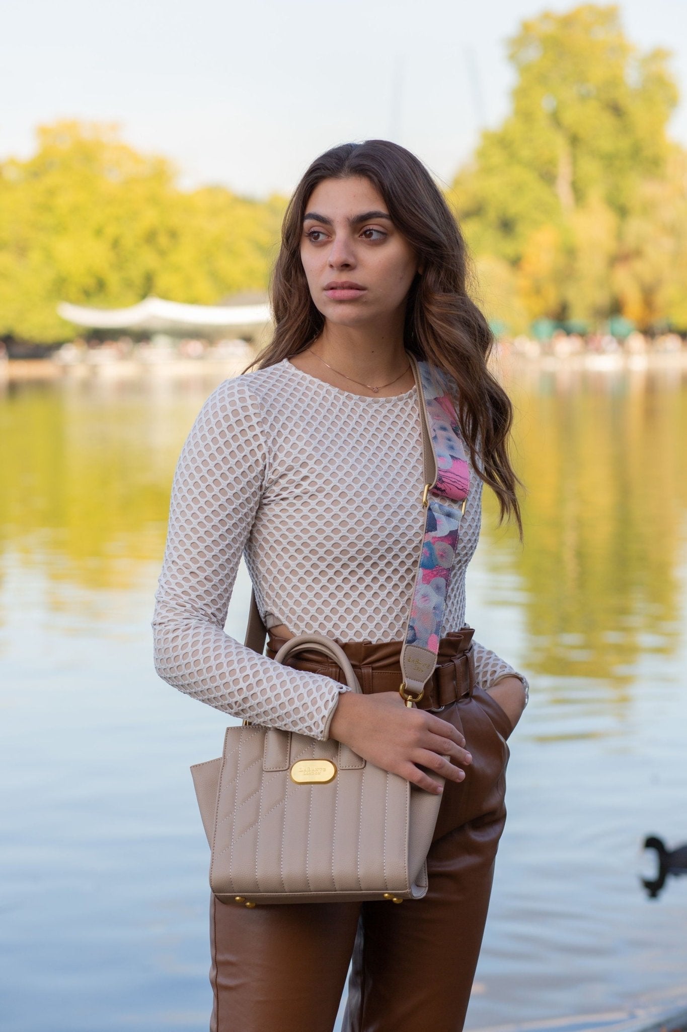 Mini Demi Tote Bag in Beige - Step All Wise