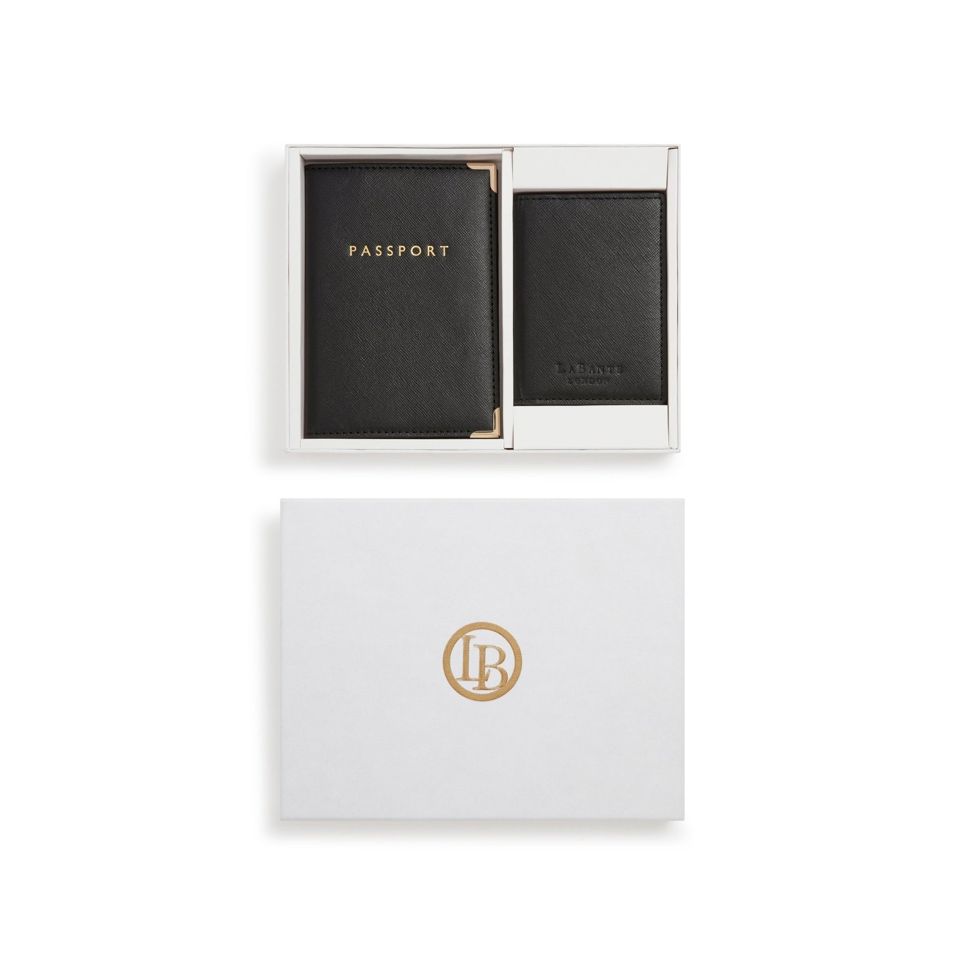 Nutcombe Black Passport Holder & Credit Card holder Gift Box - Step All Wise