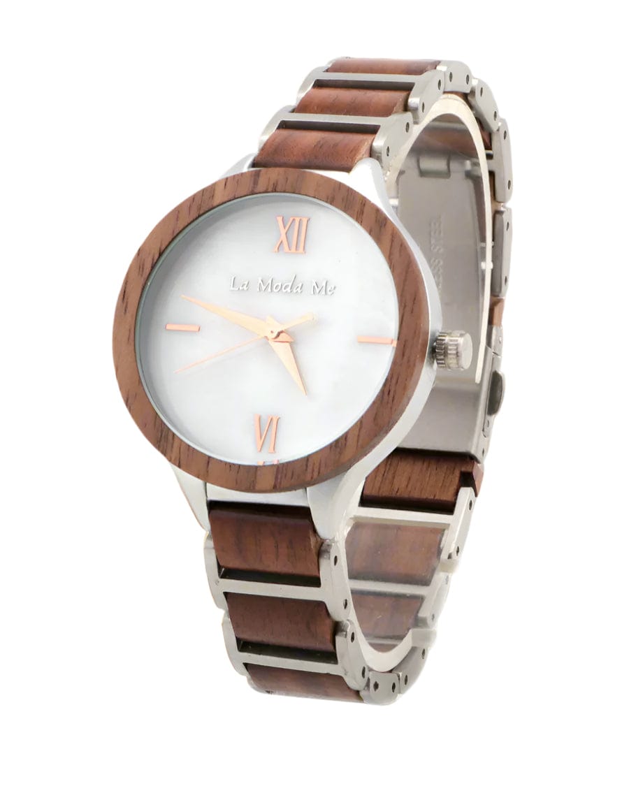 Watch Vita, elegant, walnut and alloy, feminin - Step All Wise