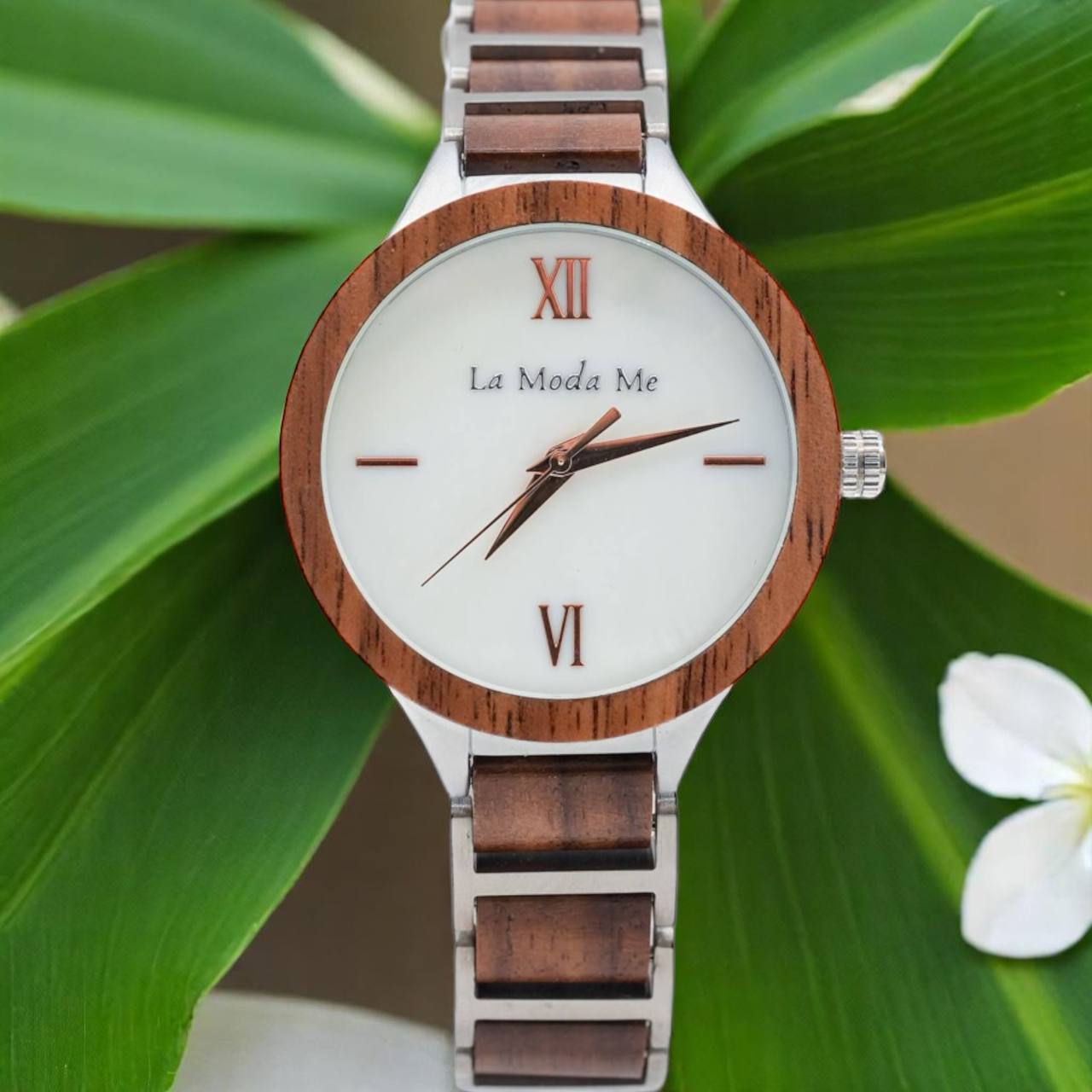 Watch Vita, elegant, walnut and alloy, feminin - Step All Wise
